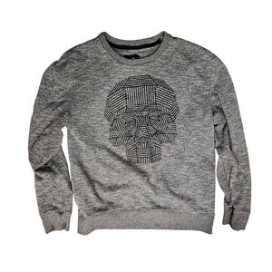 YdFGray Skull Crewneck Sweater Sweatshirt Sz.L